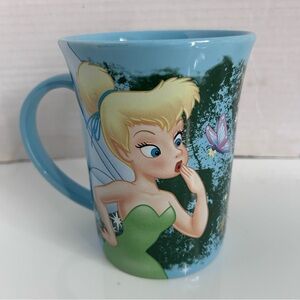 Disney fairies blue TINKERBELL ceramic mug Disney store exclusive 5” tall